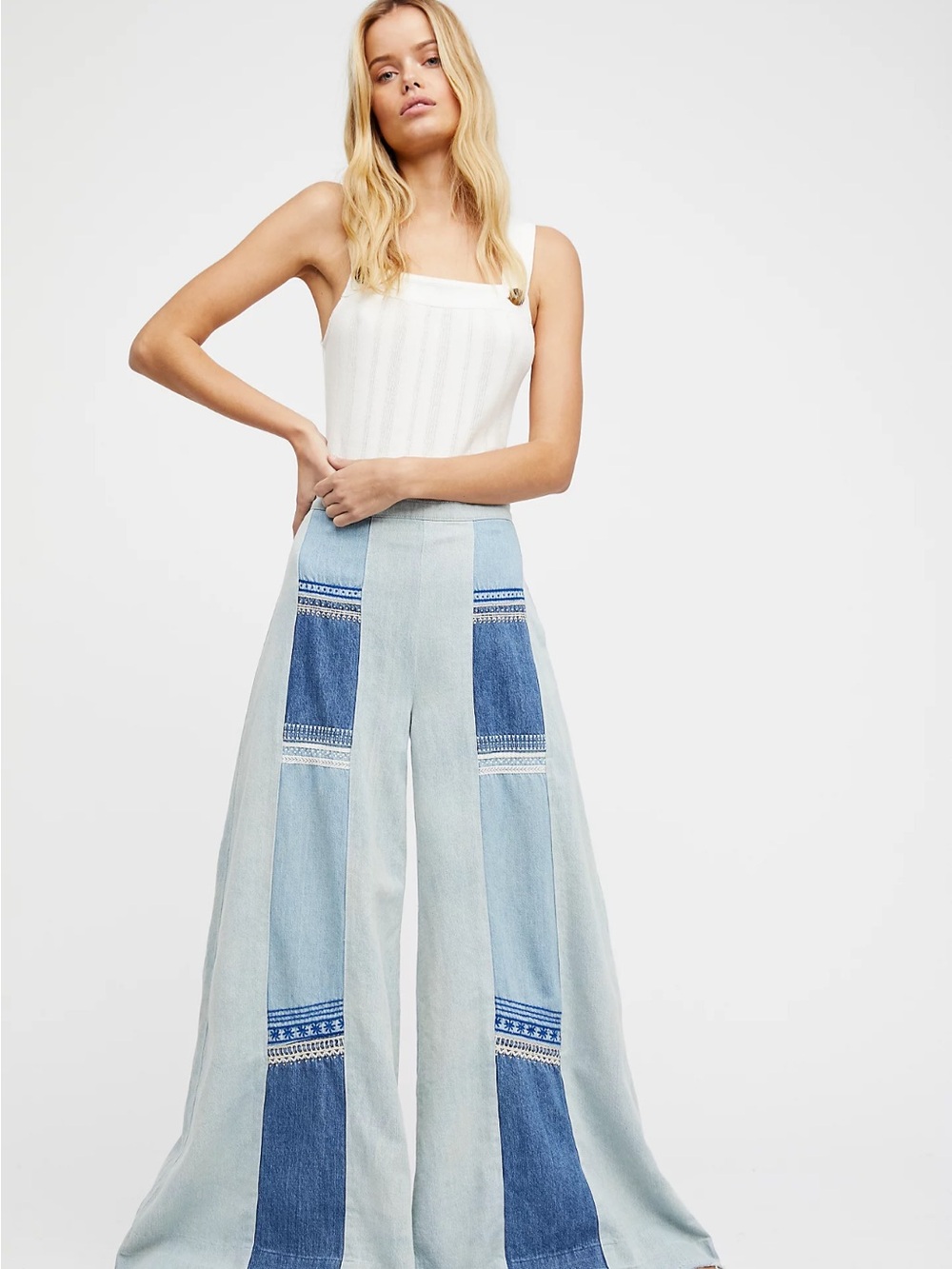 Willa Pieced Wide-Leg Jeans